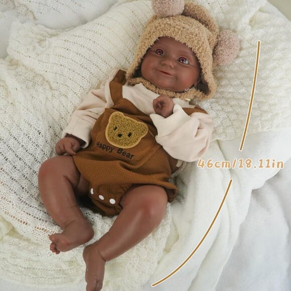 19.88inch Realistic Full Body Silicone Open Eyes Newborn Emma-tan Baby Girl - Picture 4 of 6